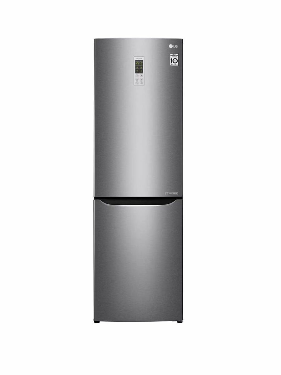 Холодильник двухкамерный LG GA-B419SLGL, 354 л, низкий уровень шума, инверторный мотор, функция быстрой заморозки, технологии Total No Frost и Multi Air Flow, Smart Diagnosis, графит