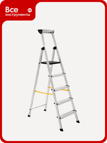 Изображение товара Алюминиевая стремянка с алюминиевым лотком Inforce 5 ступеней СП-01-05