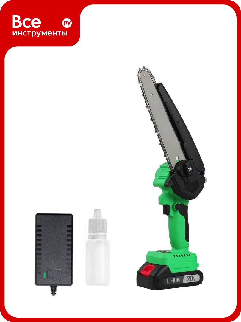 Пила цепная аккумуляторная бесщеточная Zitrek GreenSaw 20V, 4,0Ач Li-ion аккум. ЗУ 082-1858
