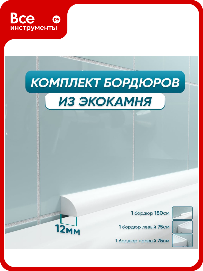 Комплект акриловых бордюров для ванной BNV 