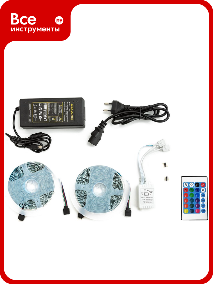 Комплект светодиодной ленты URM 5050-60led-12V-14.4W 840LM/m-IP65 RGB 2х5m N01006