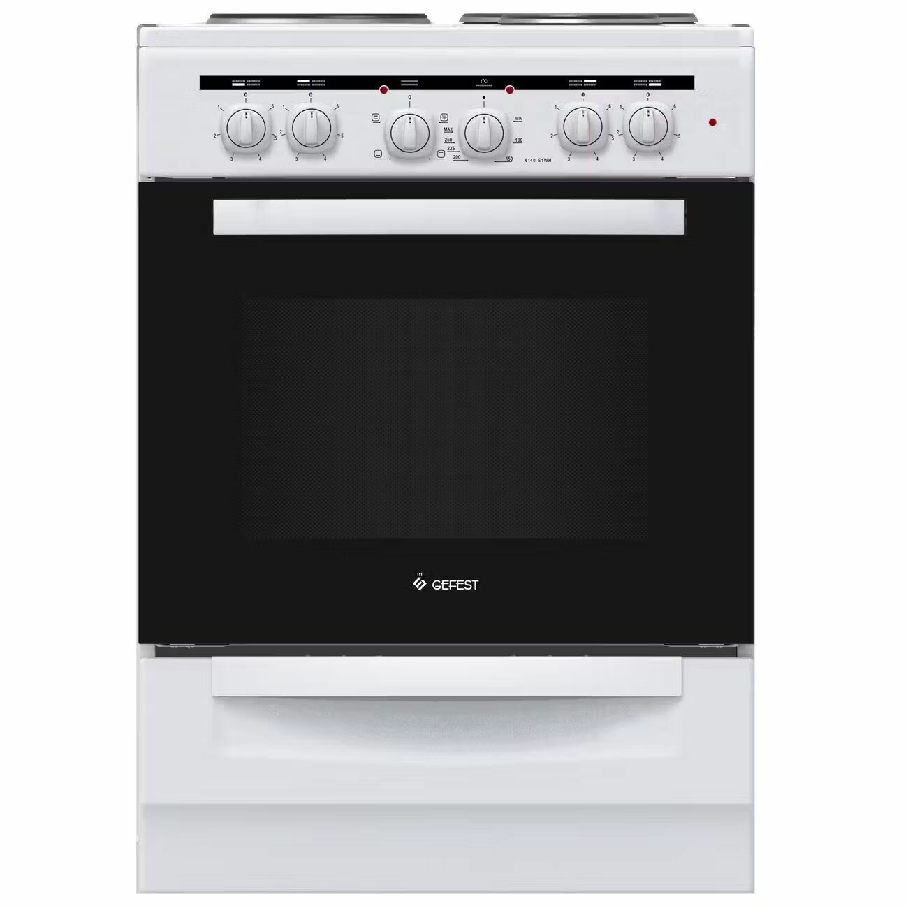 Электрическая плита Gefest ЭП Н Д 6140-E1WH, 4 конфорки, 60х60 см, эмаль, белая