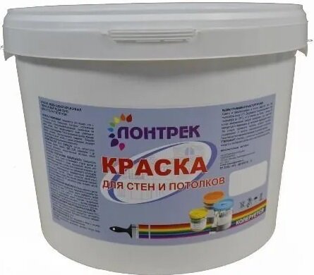 Краска для Стен и Потолков Лонтрек ВДАК 20-03 15кг Белая Матовая / Lontrek.