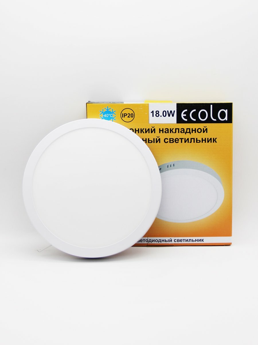 Накладной потол. свет-к Ecola LED Круглый даунлайт с драйвером 18W 220V 4200K 220х32