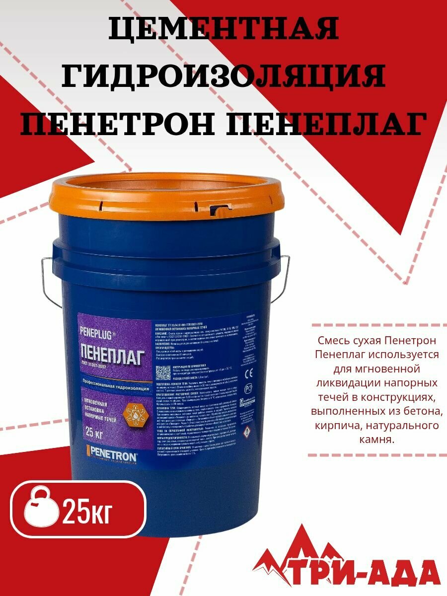 Пенетрон Пенеплаг фасовка 25 кг