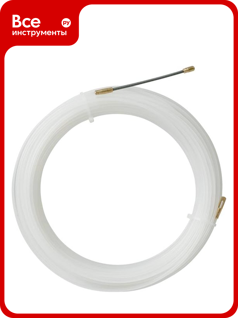 Нейлоновая кабельная протяжка HLT НКП диаметр 3мм длина 5М с наконечниками белая 084-18-001