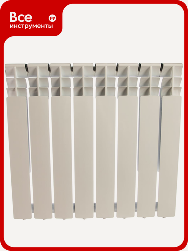 Изображение товара Алюминиевый радиатор ROMMER Optima 500 8 секций RAL9016 89558, 13 кв, вертикальное расположение, настенный тип