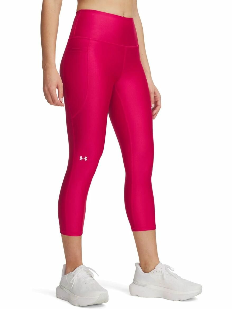 Брюки спортивные Under Armour W HeatGear Hi Capri No-slip, размер LG, розовый