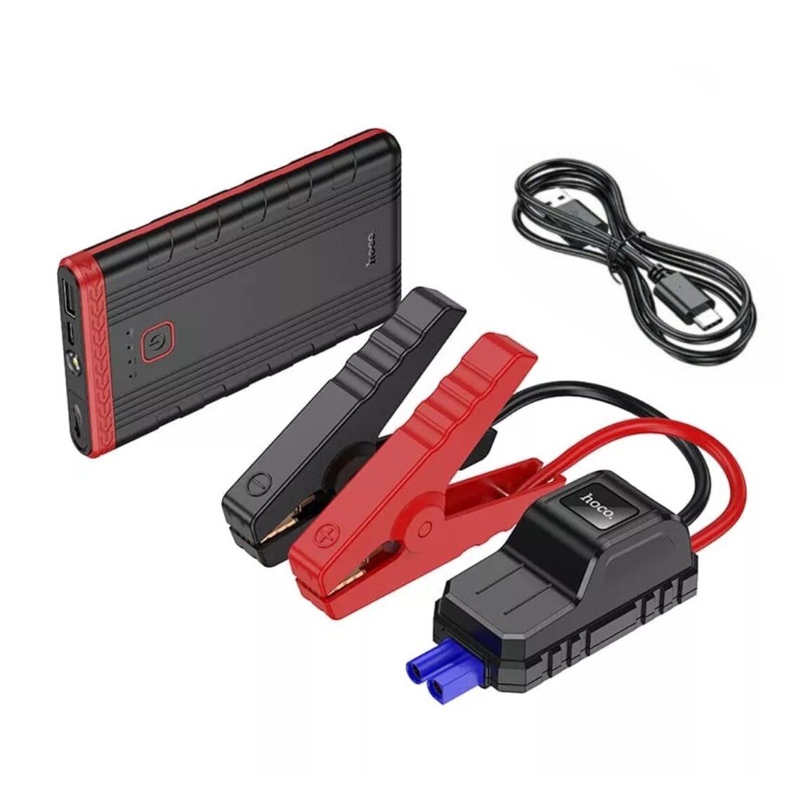 Пусковое устройство для автомобиля Hoco QS5 6000 mAh, стартер, внешний аккумулятор повербанк, черный