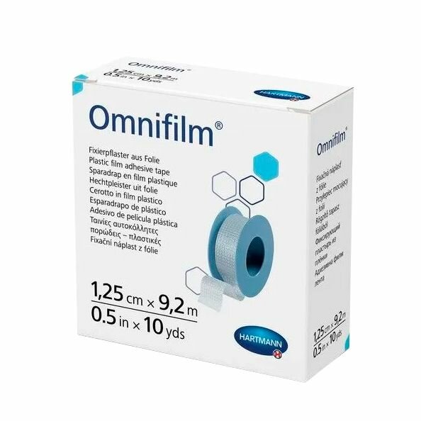 Фиксирующий Пластырь Пластырь гипоалергенный из прозрачной пленки Omnifilm 9,2 м х 1,25 см