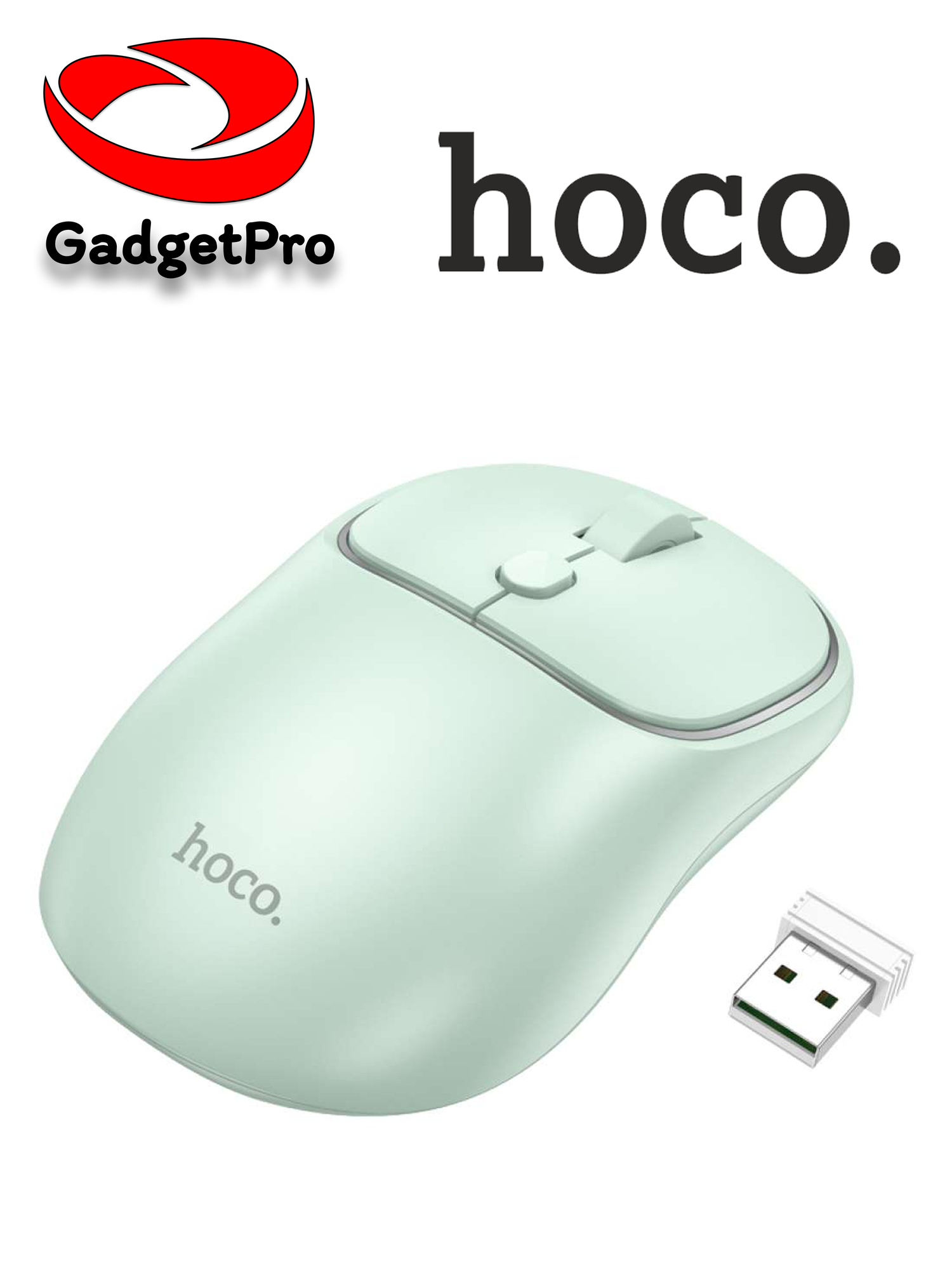 Беспроводная компьютерная мышь Hoco GM25 Royal, двухрежимная 2.4G + Bluetooth 3.0/5.2, 800–1600 DPI, 4 кнопок Салатовый — фото 1