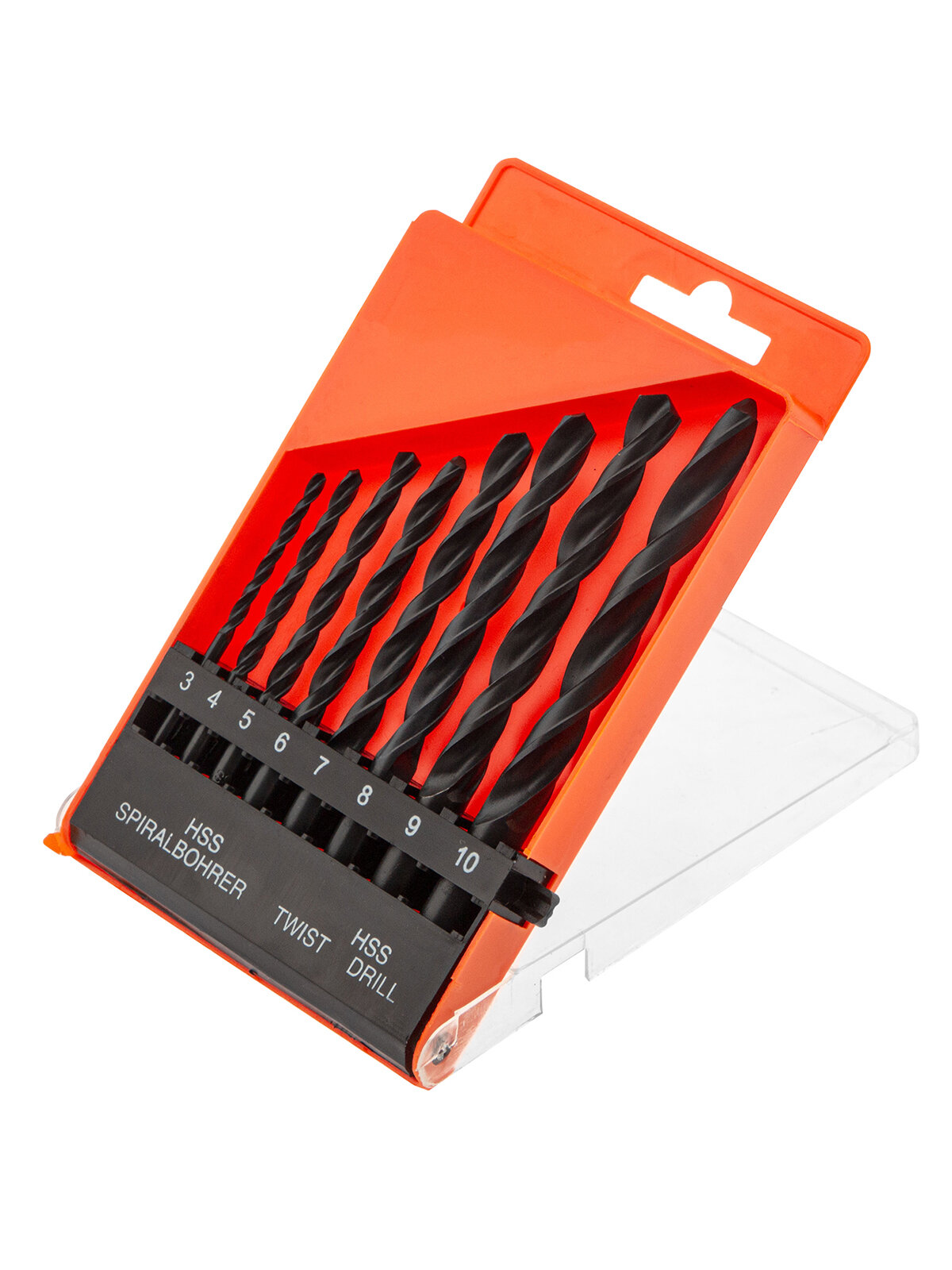 Сверла по металлу Sparta 3-10 мм (через 1 мм) 8 штук цилиндрические хвостовики сталь HSS 723205