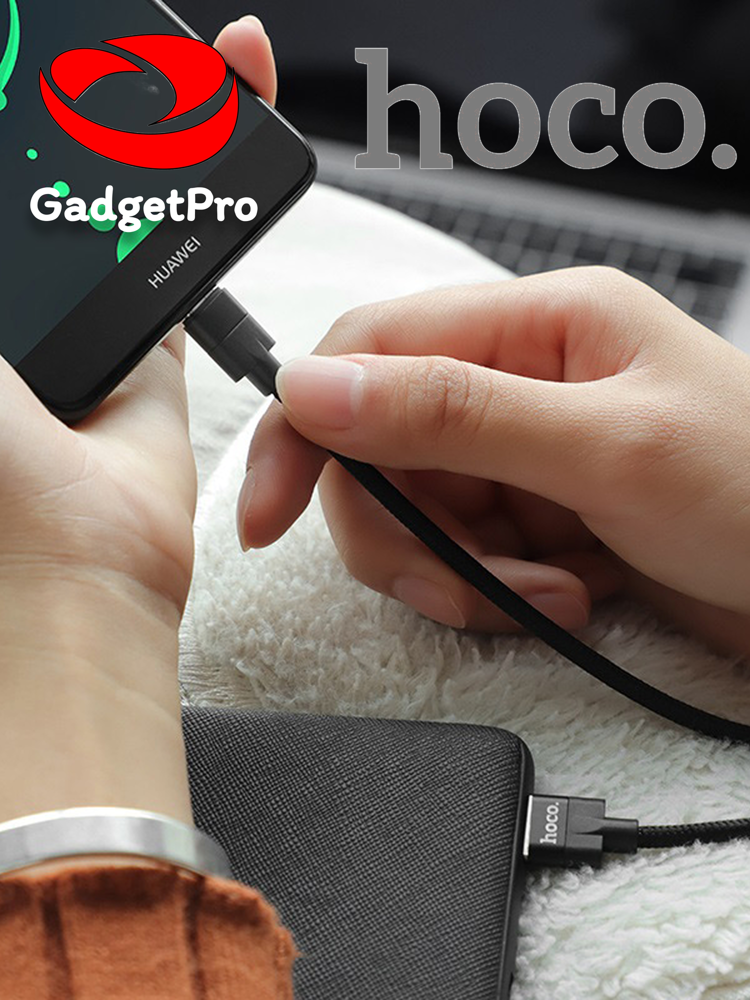 Кабель Hoco U55, USB ↔ Type-C, 2.4A, 1.2 м, нейлон, чёрный