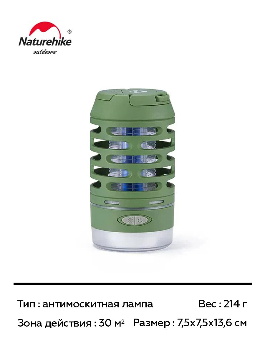 Кемпинговый светильник Naturehike антимоскитный зеленый
