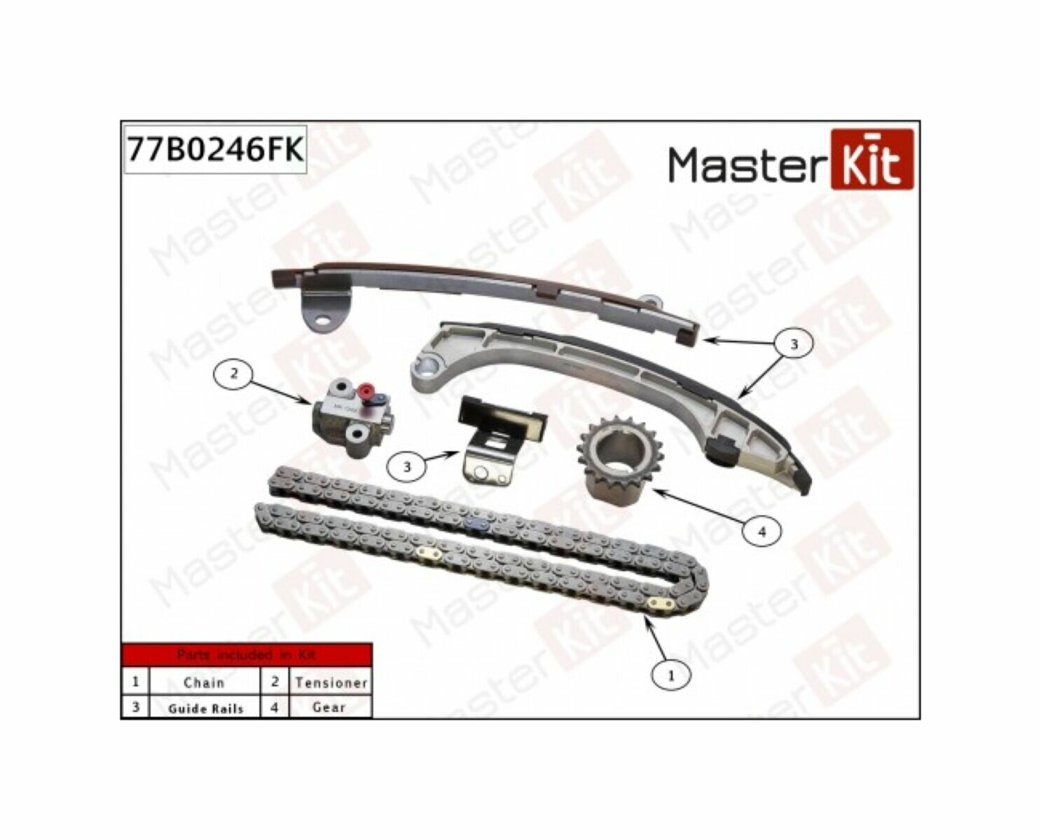 Комплект Цепи Грм Toyota Camry (V50)/Camry (V70)/Rav4 (Zsa4) 2.5 2Ar-Fe 11-(Masterkit 77B0246Fk)