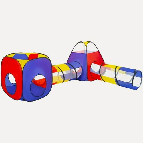 Изображение товара Детская игровая палатка-лабиринт Brauberg KIDS с 2 тоннелями и кубом, 4 в 1, в сумке, 665171