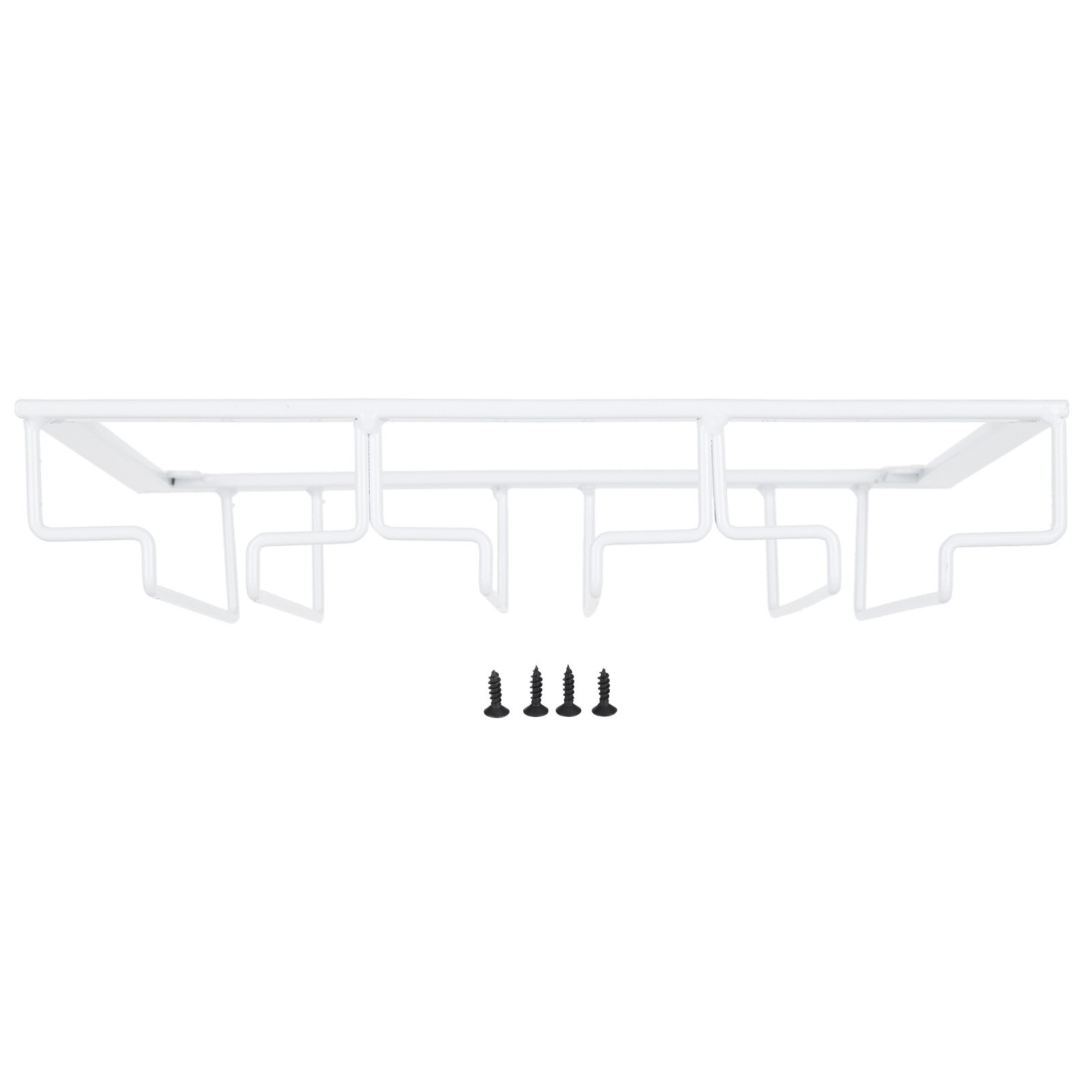 Винная стеклянная стойка под шкафом шкафа для хранения вешалки для хранения металлической организации для барной кухни3 слот 30x225 см белый