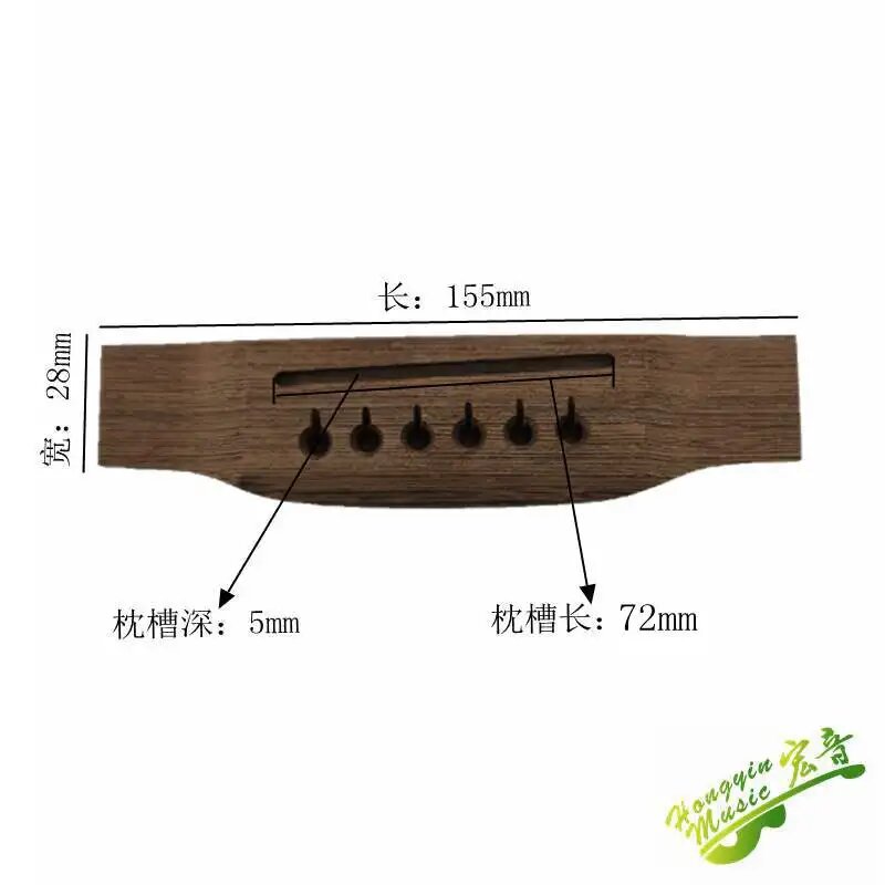 Professional TELE Style Acoustic Guitar Bridge из розового дерева, Коричневый