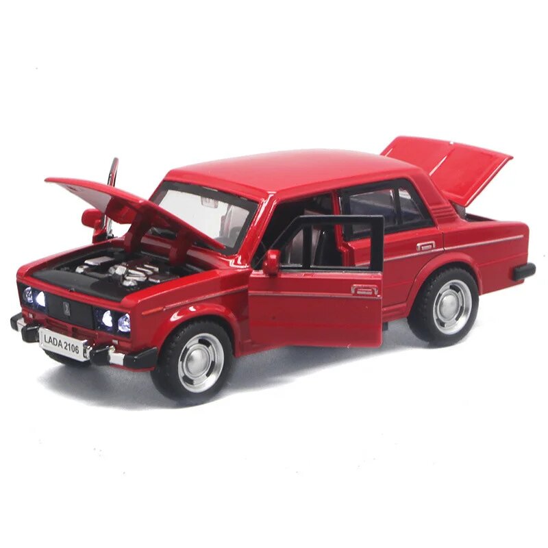 Игрушечный автомобиль LADA 2106 1:32 металл со звуком и светом