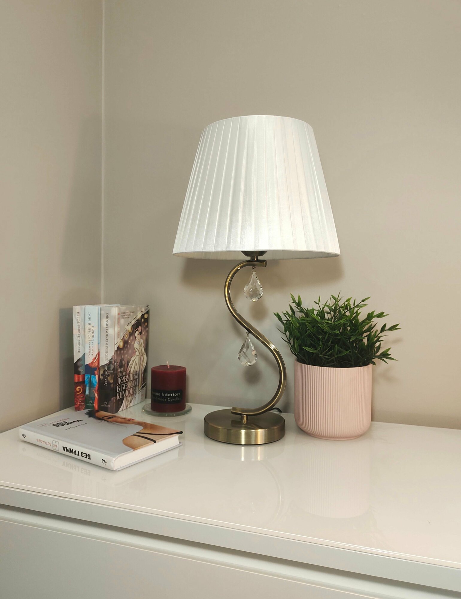 Лампа настольная декоративная T1010_AB цвет бронза с абажуром