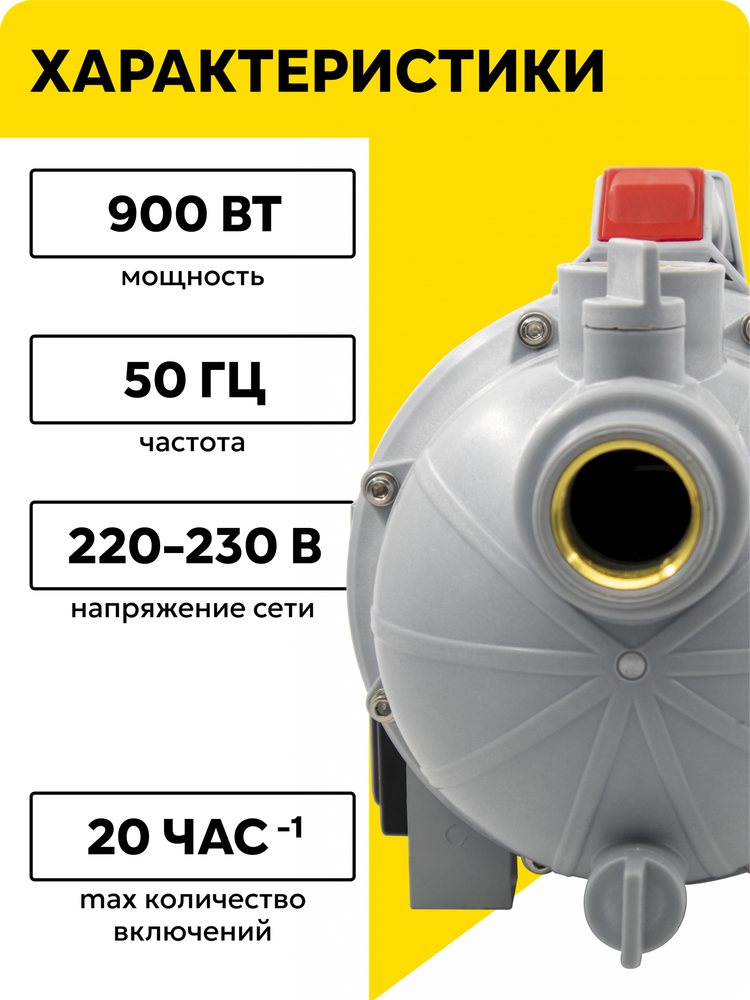 Поверхностный насос Ресанта ПСН-3600П, 900 Вт, высота подъема 45 м, 60 л/мин, G1 — фото 1