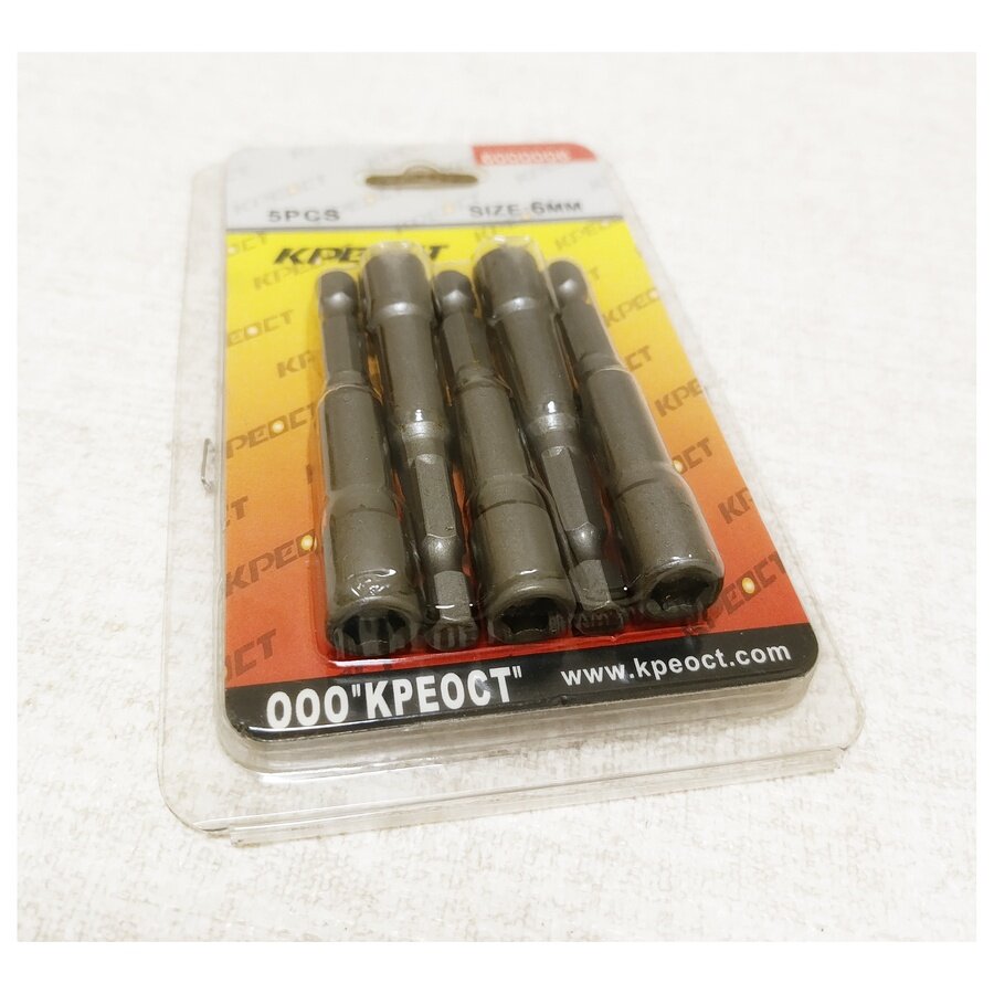 Ключ-насадка Креост, магнитный, для кровельных саморезов, 6мм, 5шт — фото 1