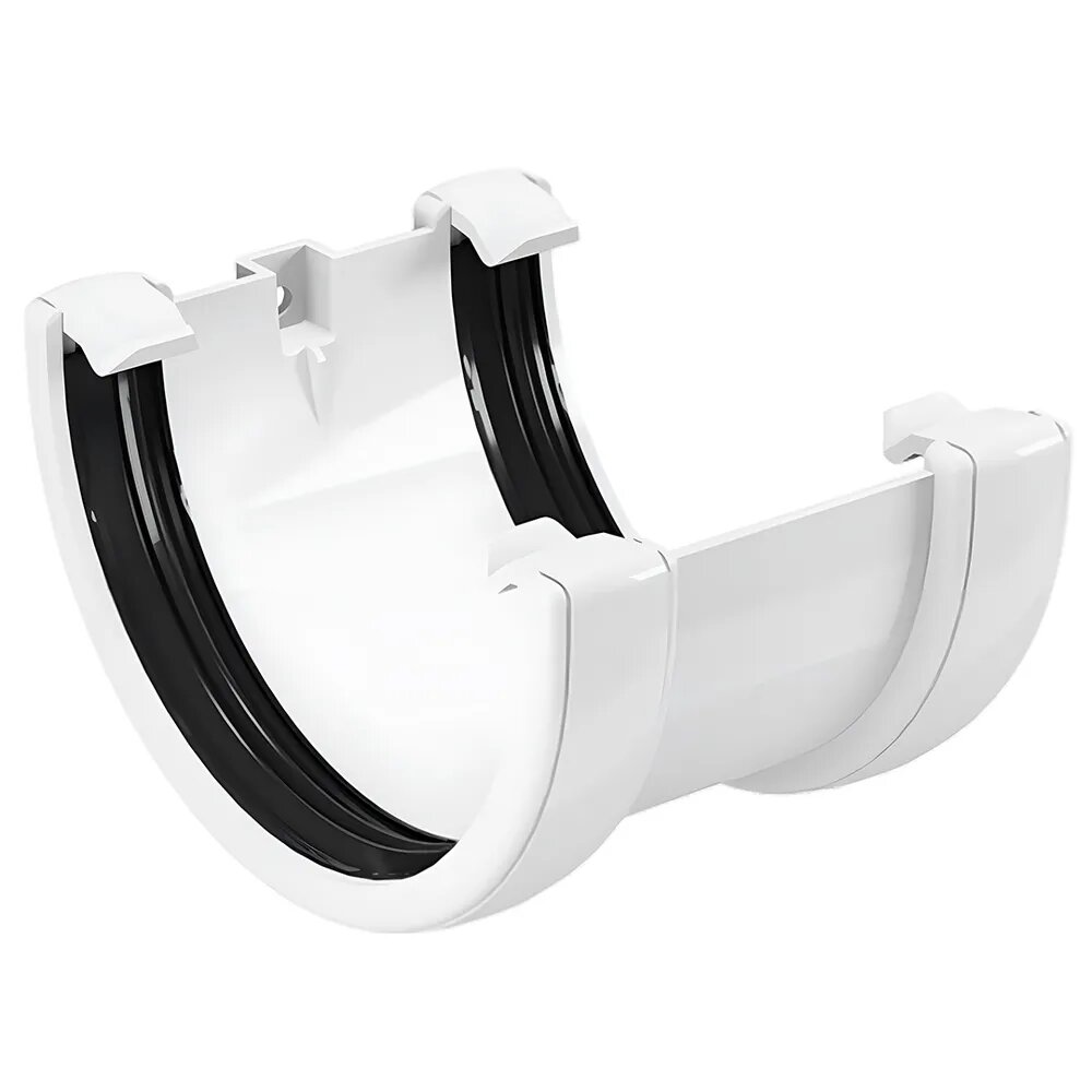 Соединитель желобов шоколад для желоба диаметром 120 мм, 2 шт, цвет белый