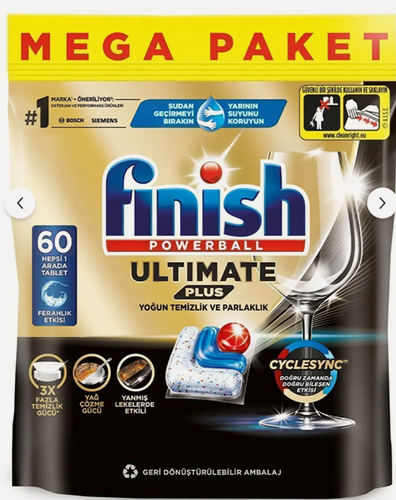 Изображение товара Капсулы для посудомоечных машин Finish Ultimate PLUS, 60 шт.
