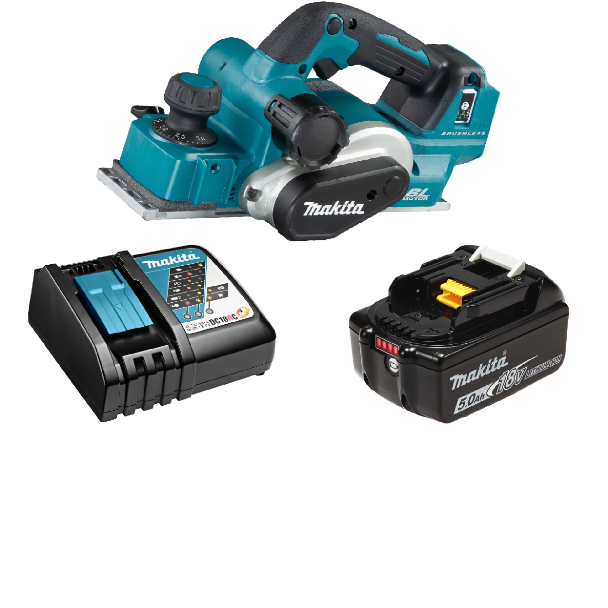 Рубанок аккумуляторный 18В LXT - нож 82мм Li-Ion 1х5Ач Makita DKP181RT