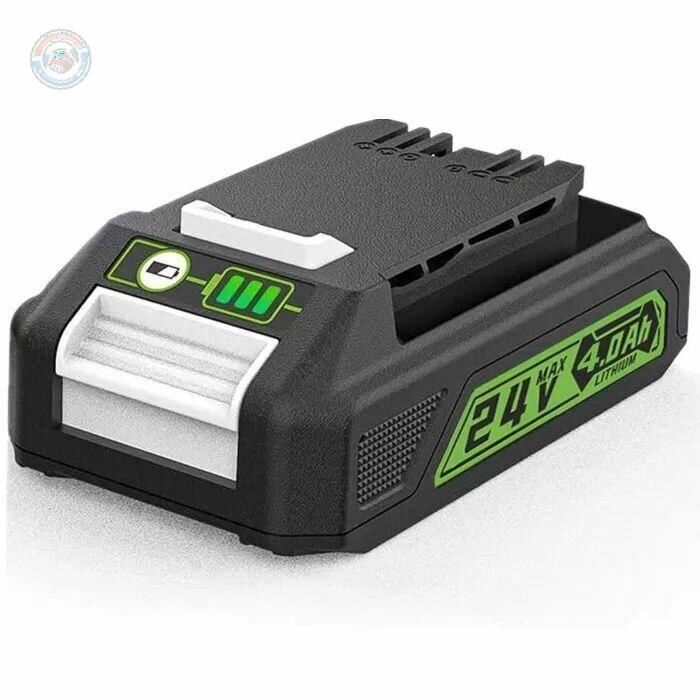 Аккумулятор Greenworks 24V 4 Ач литий-ионный совместимый со всей линейкой G-24 ударопрочный корпус индикатор заряда быстрая зарядка 45 мин