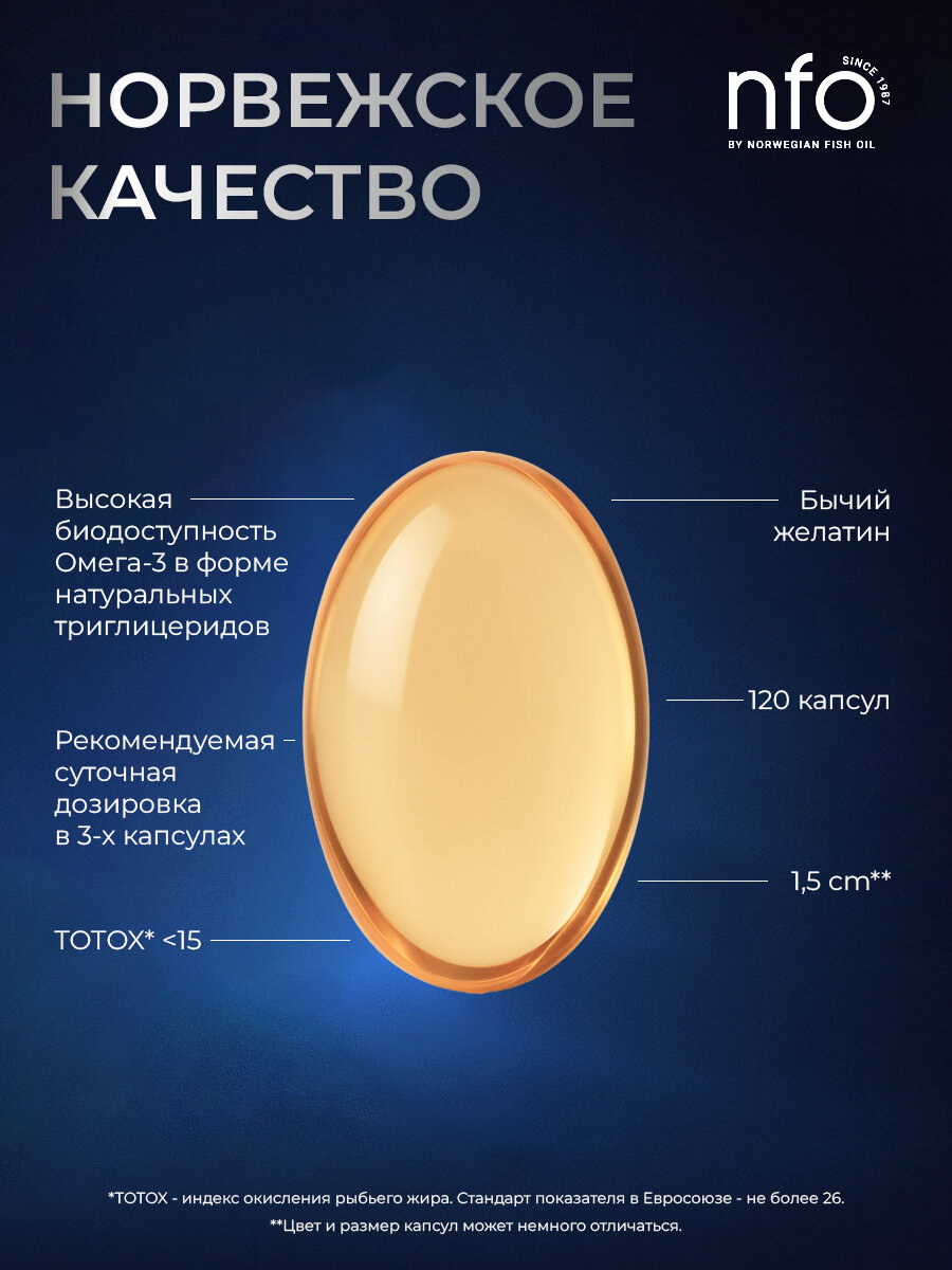 NFO Акулий жир с Омега 3 + Сквален Акулий для суставов и иммунитета, 120 капсул, Норвегия — фото 1