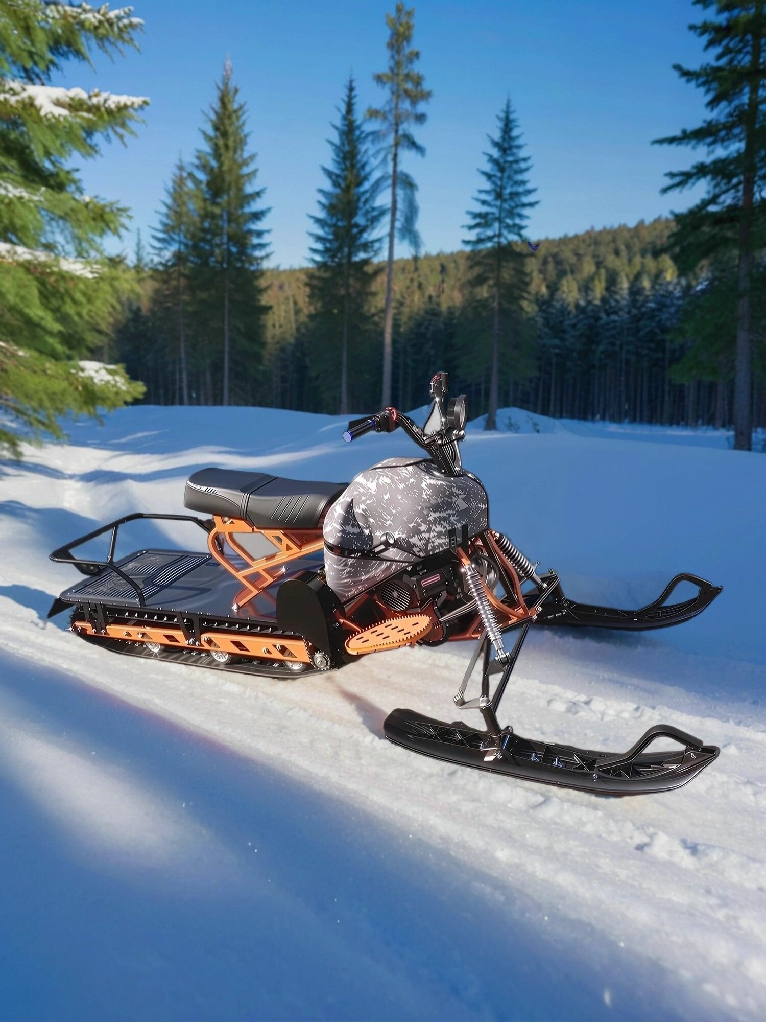 Снегоход компактный ЛИДЕР-СИГМА-4 (гусеница 2878мм; дв. Динго 180 с реверсом; вариатор)