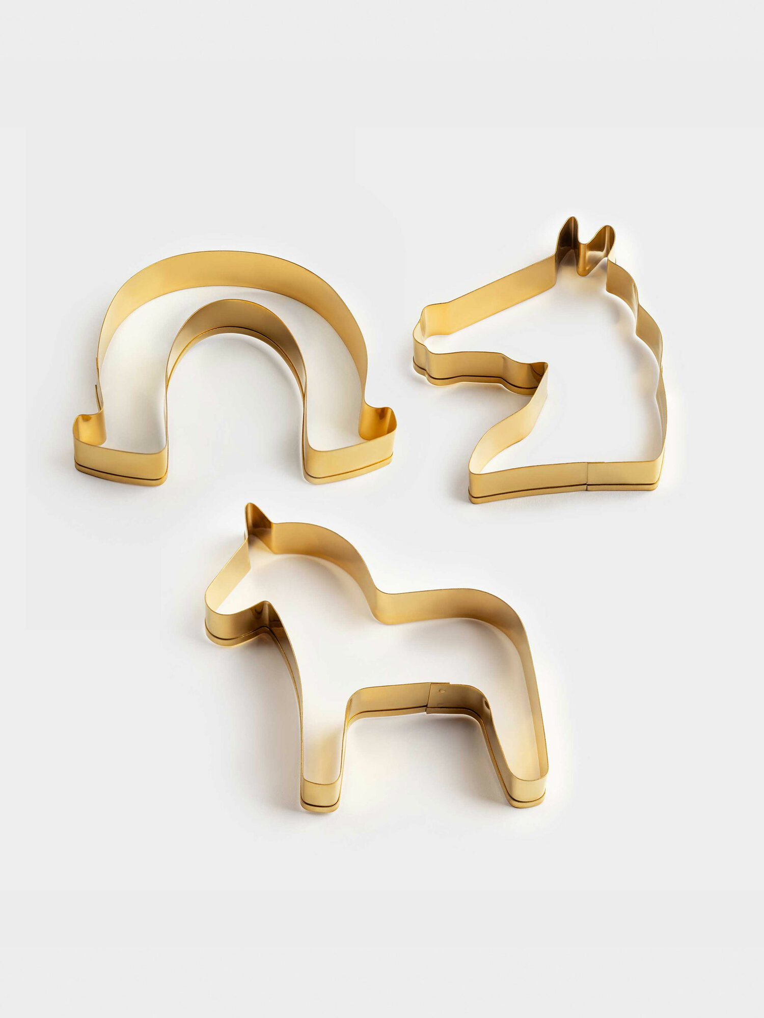 Набор форм для печенья 3 шт сталь золотистый Лошадь/Подкова Bakery gold