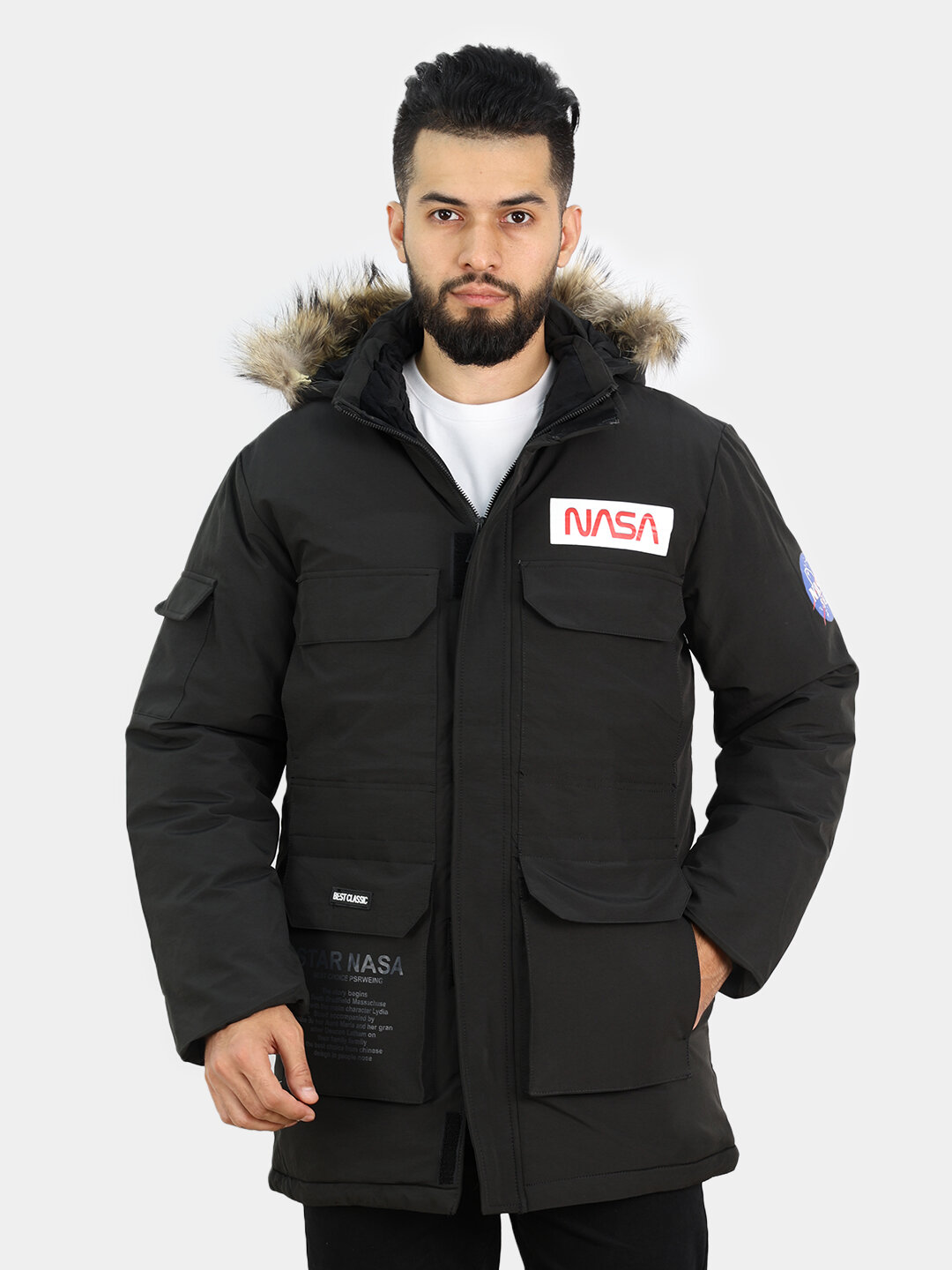 Куртка NASA, размер 52, красный, зеленый — фото 1