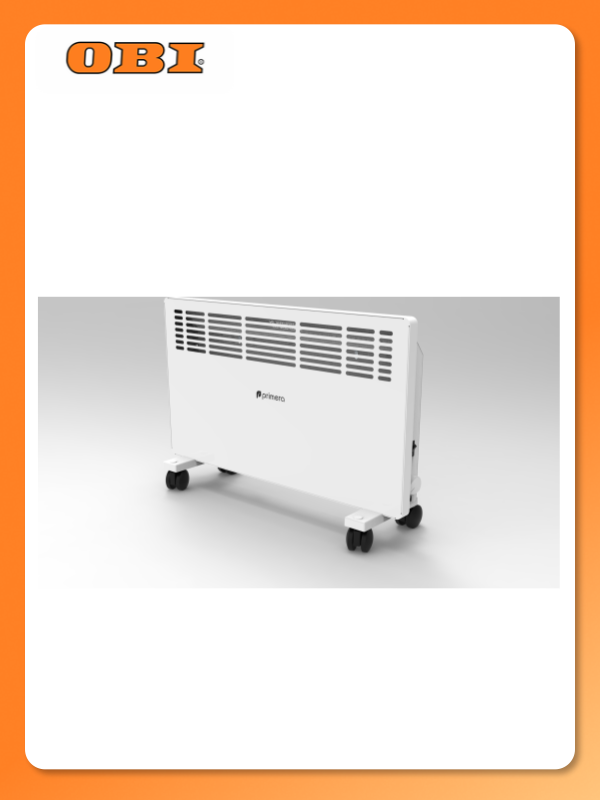 Конвектор электрический Primera PHP-1508-MXR монолитный нагревательный элемент белый