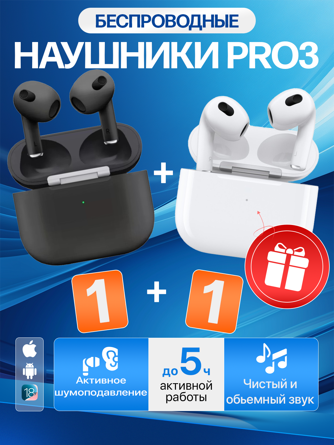 Беспроводные наушники airpods pro3//Наушники/airpods, iPhone и Android 1+1