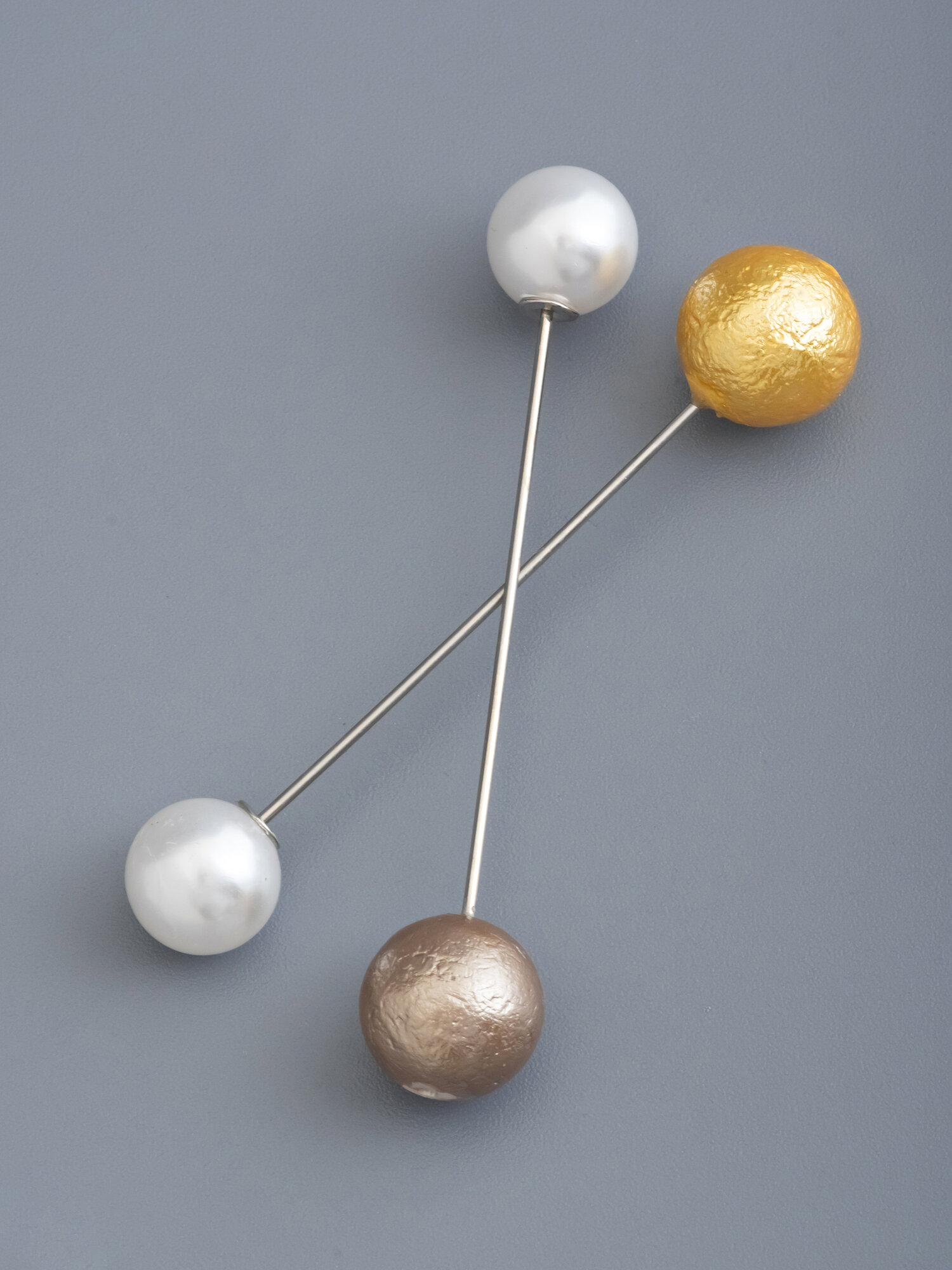 Комплект брошей, жемчуг имитация