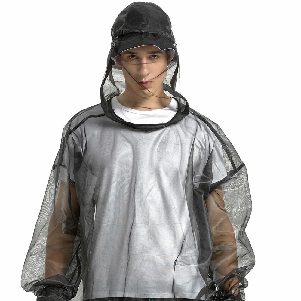 Мужской женский сетчатый костюм с капюшоном от комаров легкая защитная одежда от укусов