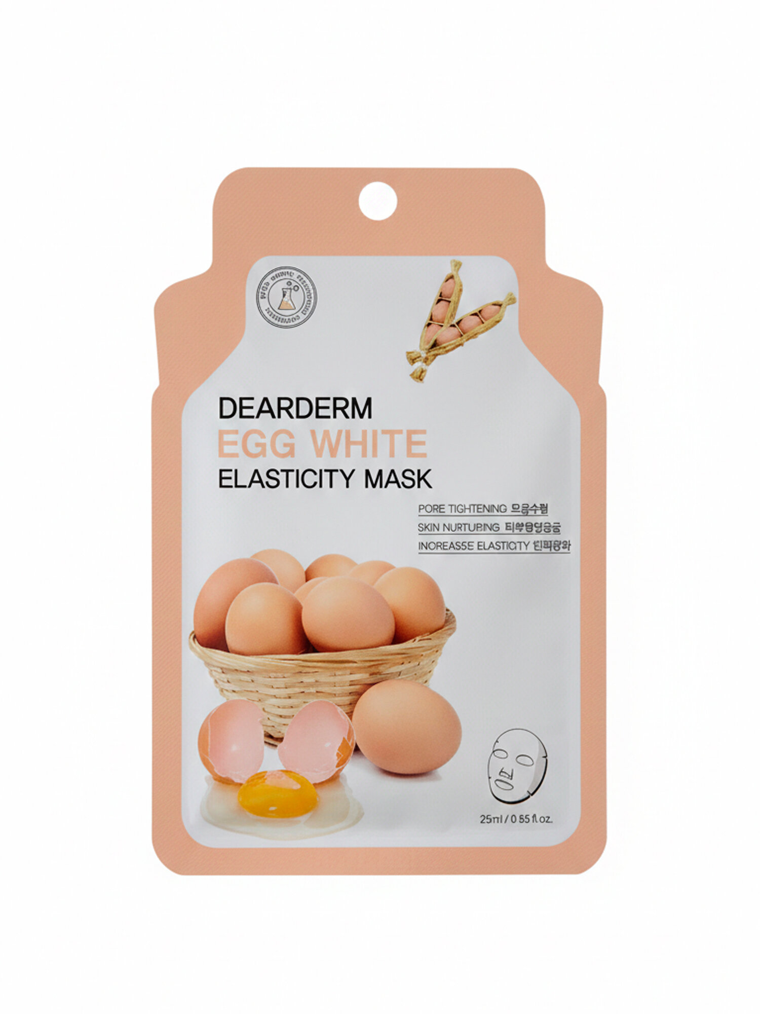 Тканевая маска Dearderm "Egg White Elasticity", с яичным белком, 25мл