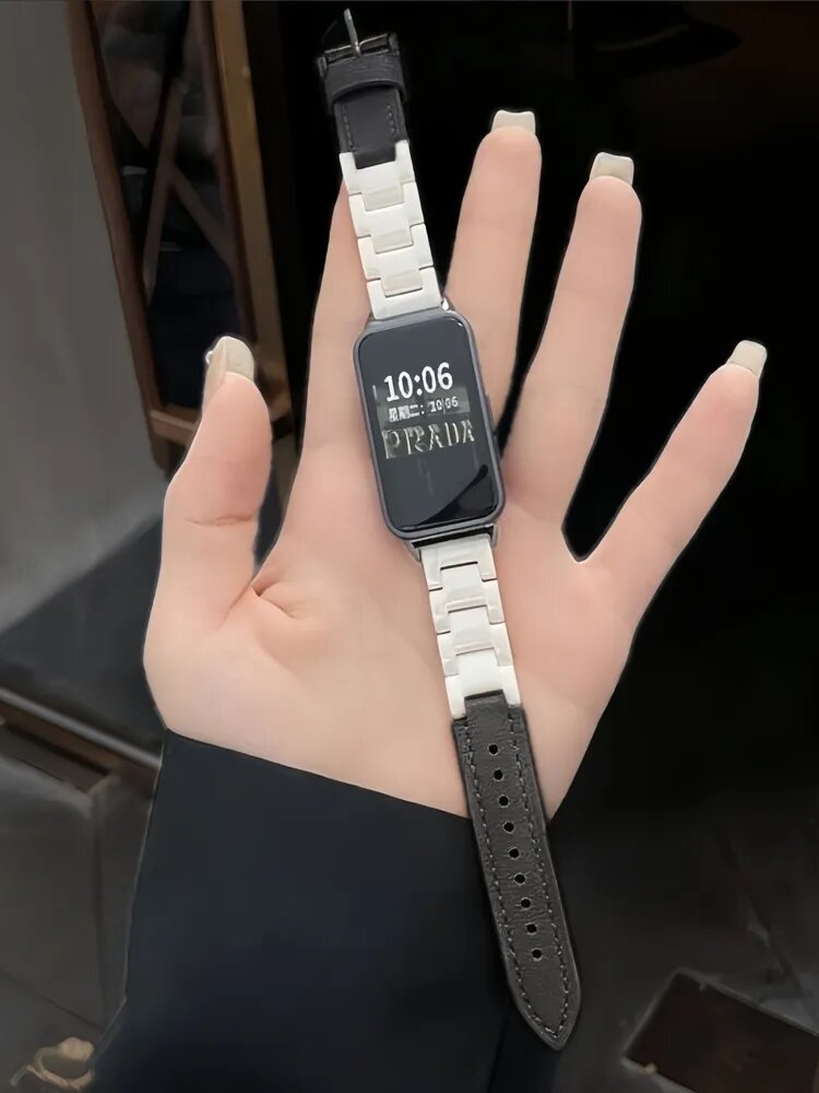 Керамический кожаный ремешок для часов, подходит для фитнес-браслета Huawei Band 11, Huawei Band 11 Pro, модный ремешок
