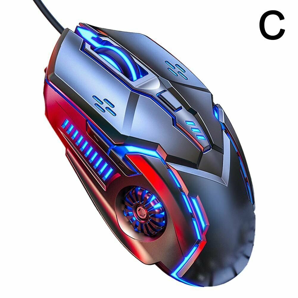 Игровая мышь, проводная эргономичная мышь с RGB-подсветкой, 4 регулируемых DPI, 6 программируемых кнопок