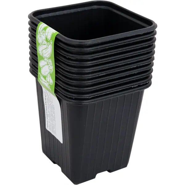 Горшок для рассады квадратный 9x9x9.5 см 10 шт.