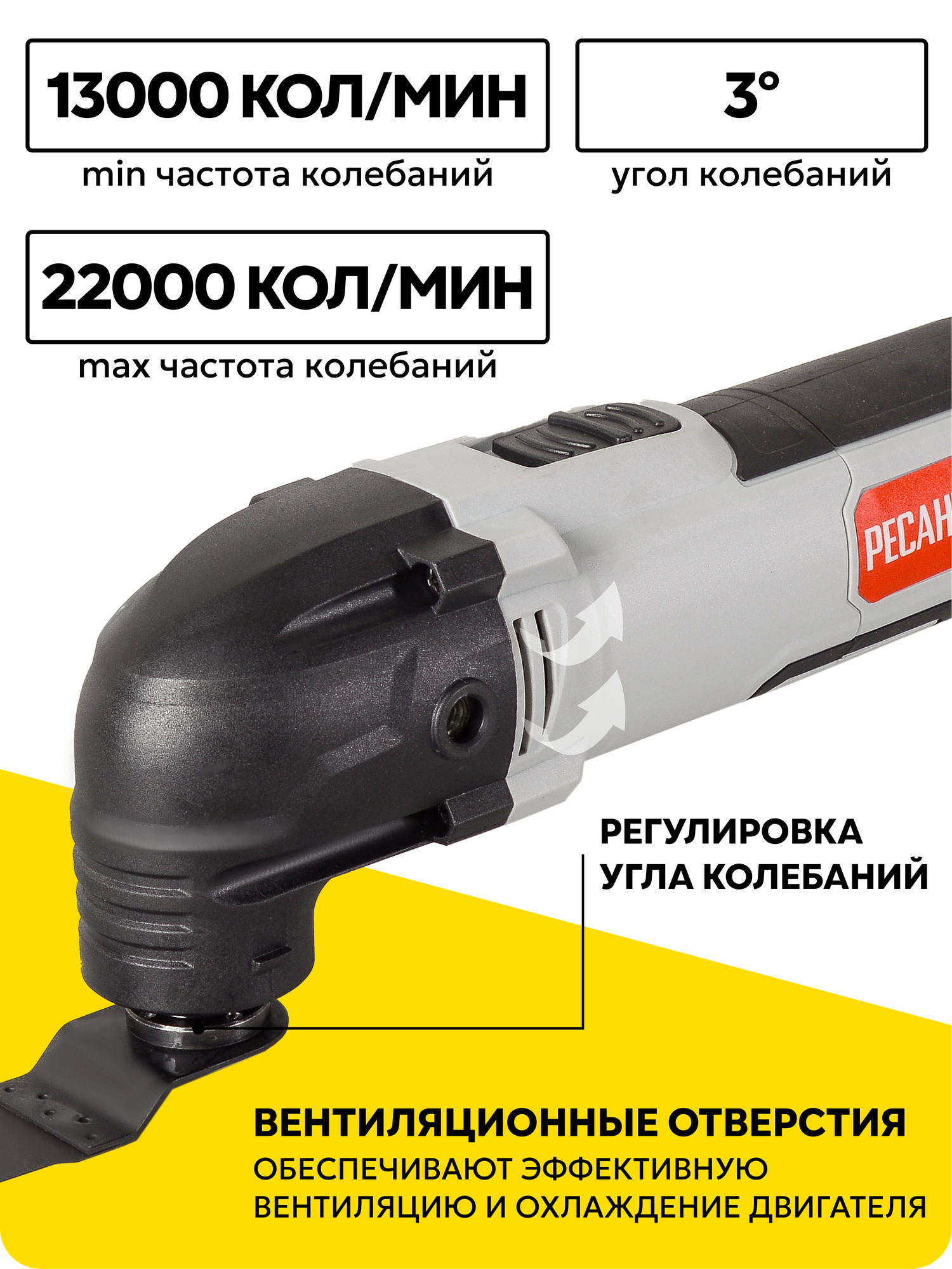 Реноватор, многофункциональный инструмент, Ресанта МФИ-400, кейс — фото 1