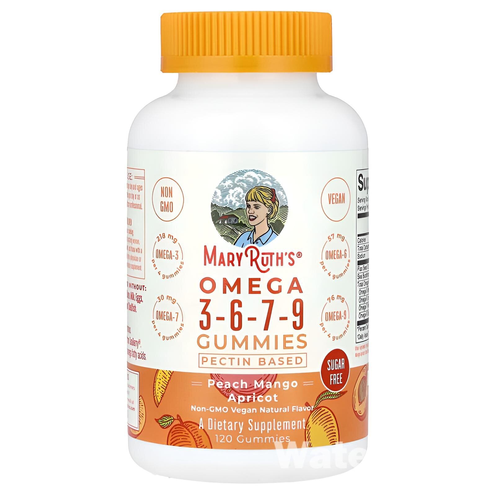 Омега 3-6-7-9 "MaryRuth's", жевательные, персика/манго/абрикоса, 120 штук