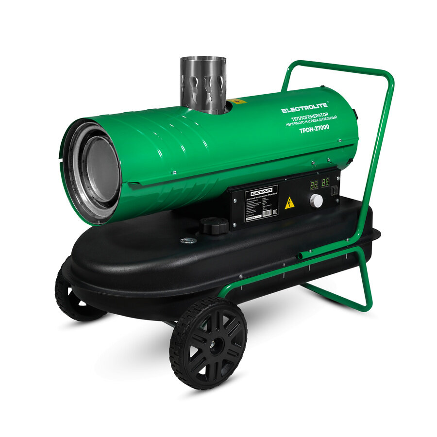 Тепловая пушка дизельная Electrolite TPDN-27000 ( 27000 Вт 900 м3/час 1.7 л/час 36 л бак непрямой нагрев)