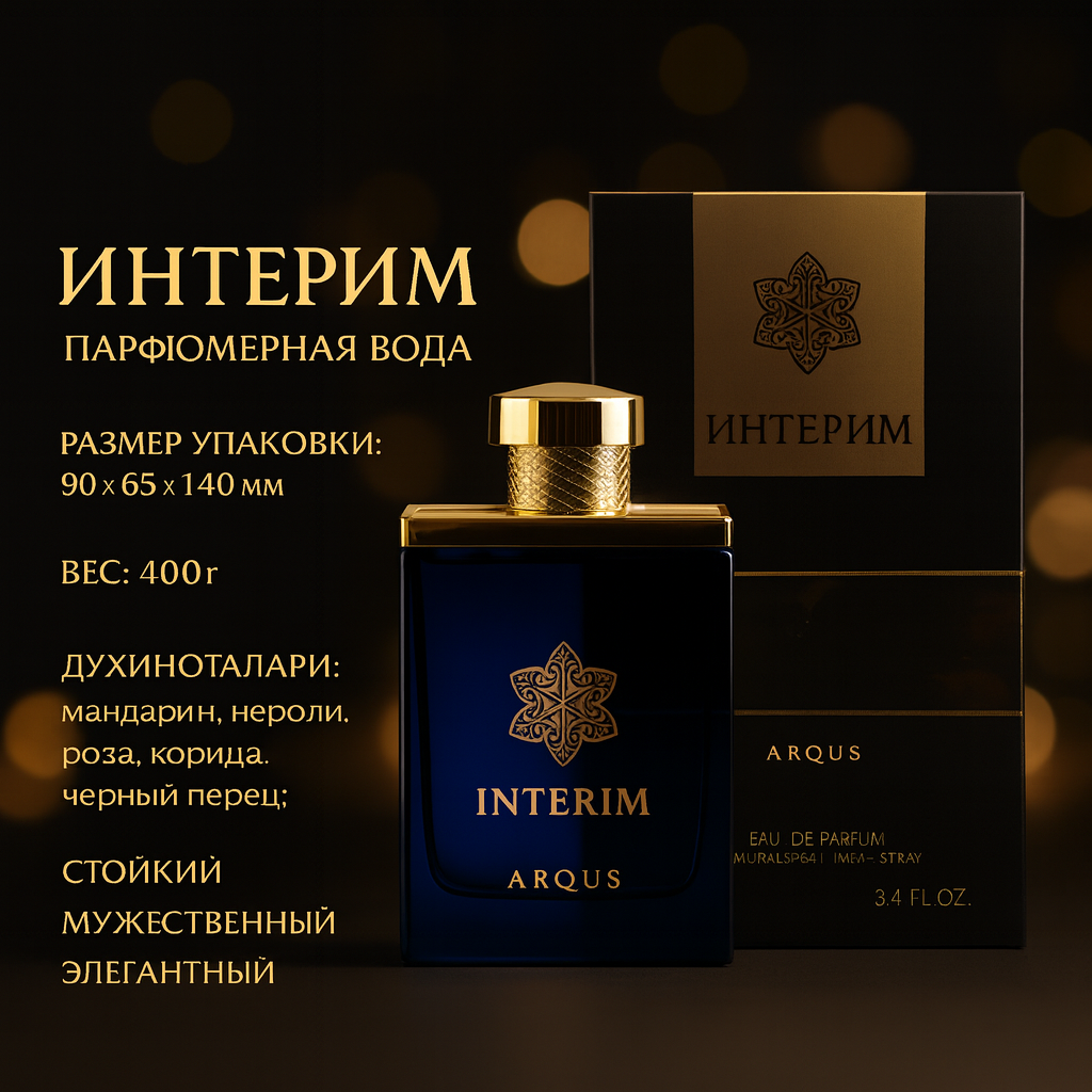 Интерим Arqus Eau de Parfum – стойкий мужской аромат силы и элегантности