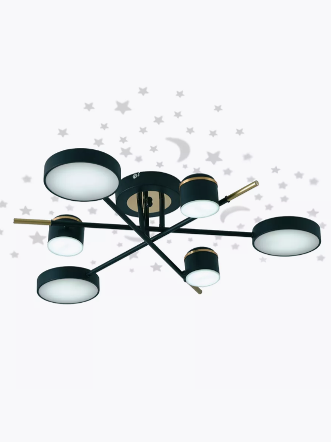 Люстра потолочная светодиодная с эффектом звёздное небо BK+FGD, светильник LED JUPITER LIGHTING, 99 Вт — фото 1