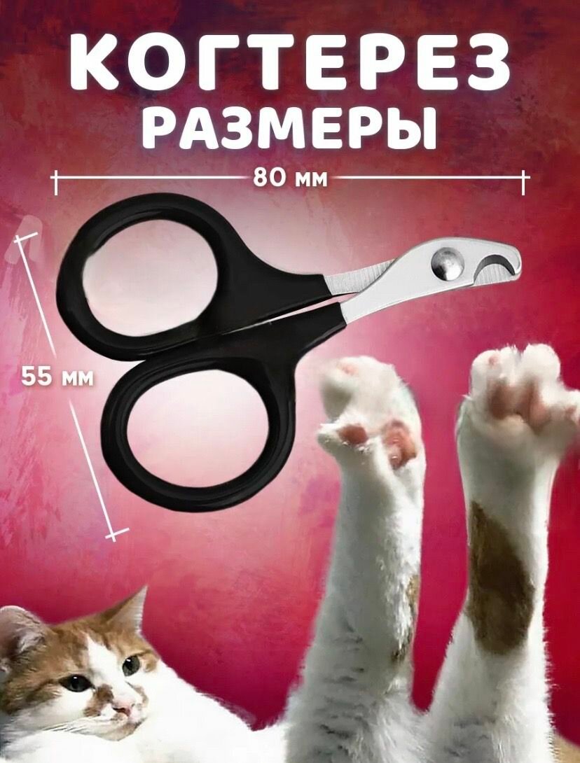 Картинки Когтерезка, для кошек, собак и других животных, металл, пластик, черно-белая