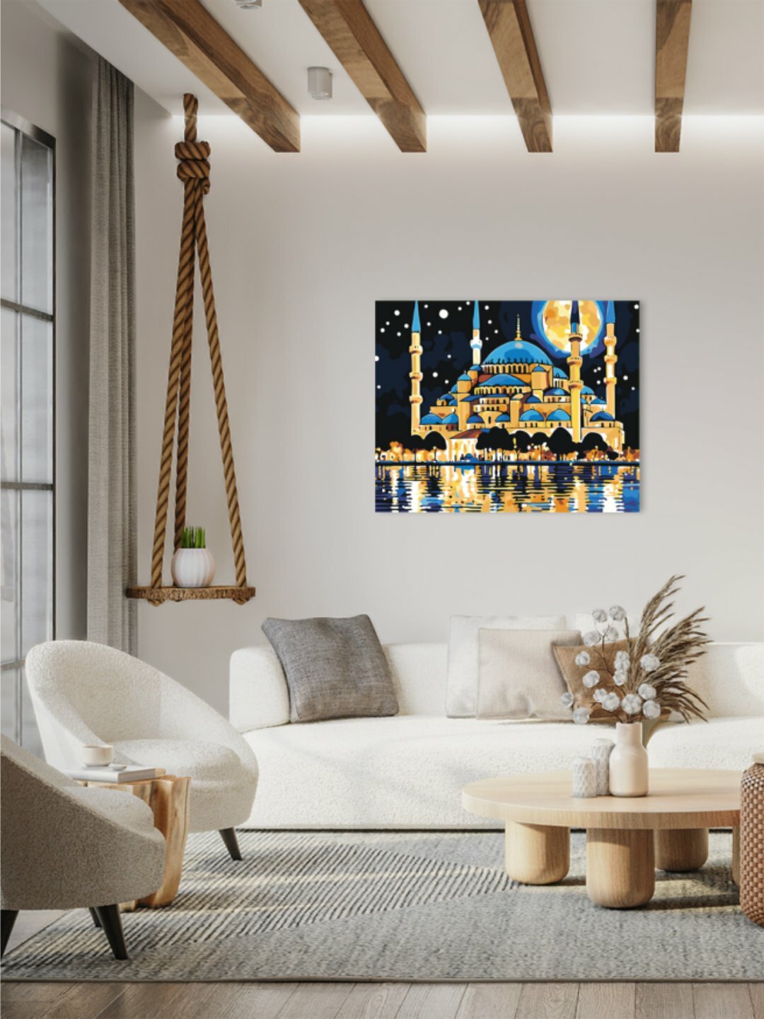 Картина по номерам "Мечеть под луной", ислам, размер 40 х 50 см — фото 1