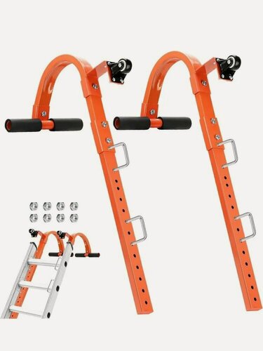 Изображение товара Лестничный крюк для крыши с колесом для конька крыши, Резиновая Т-образная планка для предотвращения повреждений